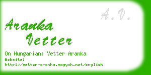 aranka vetter business card